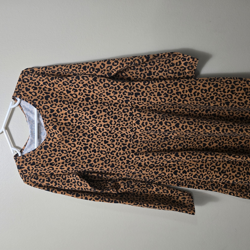 Leopard Print Long Sleeve Dress
